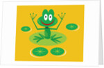 smiling frog on lily pad by Anonymous