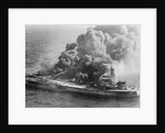 Burning oil tanker by Anonymous