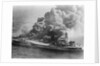 Burning oil tanker by Anonymous