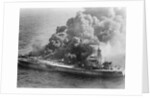Burning oil tanker by Anonymous