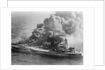 Burning oil tanker by Anonymous