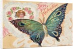 Be My Valentine Postcard with Butterfly by Anonymous