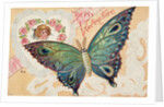 Be My Valentine Postcard with Butterfly by Anonymous