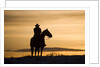 Cowboy at Sunset by Anonymous