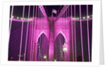Brooklyn Bridge Lit Purple by Anonymous