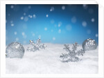 Christmas Decorations in Snow by Anonymous