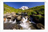 Waterfall and Mt. Rainier by Anonymous