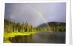Rainbow Over Reflection Lakes in Mt. Rainier National Park by Anonymous