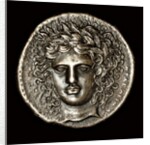 Ancient Greek Silver Tetradrachm with Head of Apollo by Anonymous