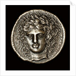Ancient Greek Silver Tetradrachm with Head of Apollo by Anonymous