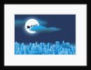 Santa Clause Flying Over City by Anonymous