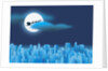 Santa Clause Flying Over City by Anonymous