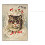 Soapine Trade Card with Kitten in Baby Clothes by Anonymous