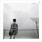 Boy in baseball uniform by Anonymous