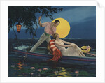 Calendar Illustration of Man Singing to Woman in Boat by Anonymous