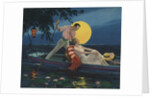 Calendar Illustration of Man Singing to Woman in Boat by Anonymous