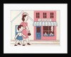 Illustration of Mother and Son Walking by Grocery Store by Lois Lenski