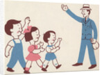 Illustration of Children Greeting Father by Lois Lenski