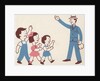 Illustration of Children Greeting Father by Lois Lenski