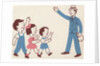 Illustration of Children Greeting Father by Lois Lenski