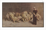 Illustration of Daniel in the Lions' Den by Anonymous