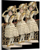 Die-Cut Scrap of Three Women Posing on Stairs by Anonymous