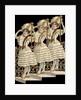 Die-Cut Scrap of Three Women Posing on Stairs by Anonymous