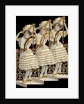 Die-Cut Scrap of Three Women Posing on Stairs by Anonymous