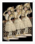 Die-Cut Scrap of Three Women Posing on Stairs by Anonymous