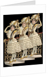 Die-Cut Scrap of Three Women Posing on Stairs by Anonymous