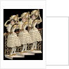 Die-Cut Scrap of Three Women Posing on Stairs by Anonymous