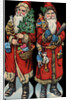 Die-Cut Scraps with Two Santa Clauses by Anonymous