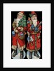 Die-Cut Scraps with Two Santa Clauses by Anonymous