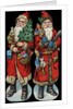 Die-Cut Scraps with Two Santa Clauses by Anonymous