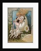 Easter Greeting Postcard with Rabbits Pulling Girl in Egg by Anonymous