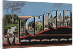 Greetings from Michigan Postcard by Anonymous
