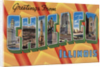 Greetings from Chicago Illinois Postcard by Anonymous