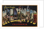 Greetings from Hollywood California Postcard by Anonymous