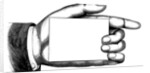 Bookplate Illustration of Pointing Hand Holding Blank Card by Anonymous