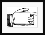 Bookplate Illustration of Pointing Hand Holding Blank Card by Anonymous