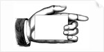 Bookplate Illustration of Pointing Hand Holding Blank Card by Anonymous