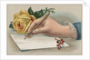 Bookplate Illustration of Woman's Hand Writing Letter by Anonymous
