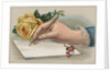 Bookplate Illustration of Woman's Hand Writing Letter by Anonymous