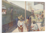 Illustration of Train Traveling Through the Prairie by E. Boyd Smith