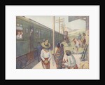 Illustration of Train Traveling Through the Prairie by E. Boyd Smith