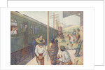 Illustration of Train Traveling Through the Prairie by E. Boyd Smith
