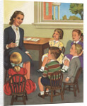 Calendar Illustration of Children Singing in Sunday School by Anonymous