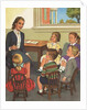 Calendar Illustration of Children Singing in Sunday School by Anonymous