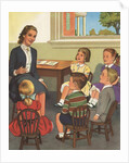 Calendar Illustration of Children Singing in Sunday School by Anonymous
