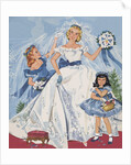 Paper Dolls of Bride with Flower Girls by Anonymous